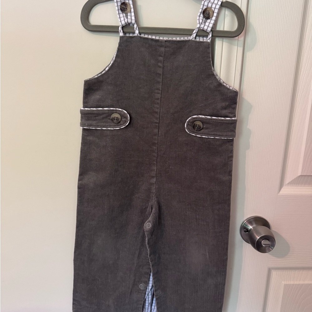 18m TBBC boys Corduroy Overall Pants - Gray